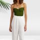 thumbnail image 1 of Top Bandeau plisado para mujer Top elegante de punto con nudo torcido ropa de calle de verano Hugtrwg Para estrenar, 1 of 9