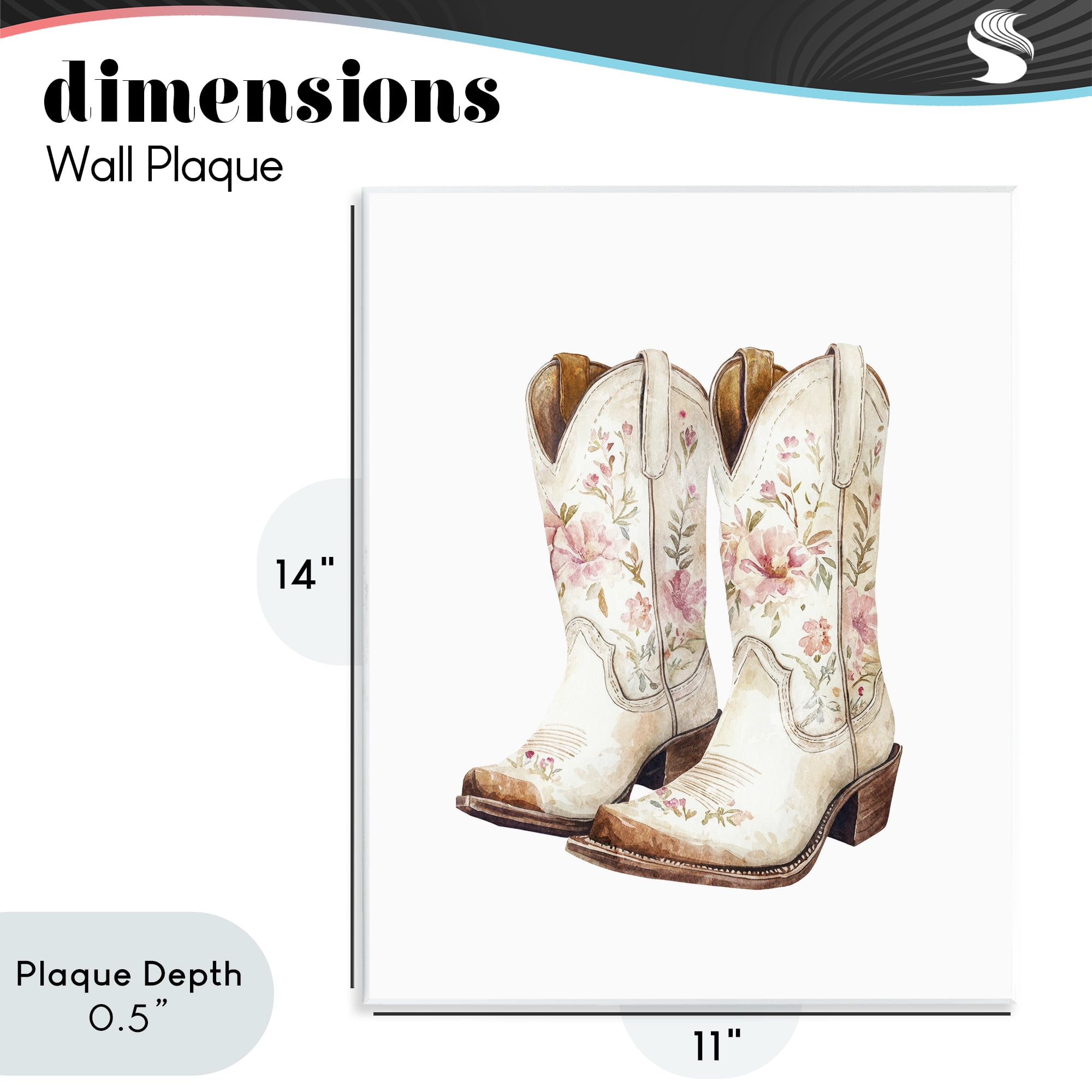Stupell Industries Boots in Bloom Wall Plaque Art, design by Svetlana Aleynikova