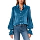 thumbnail image 3 of RKSTN Velvet Long Sleeve Shirts for Women Oversized Lapel Button Down Gold Velour T Shirts Top Womens Casual Solid Turndown Collar Button Up Loose Comfy Ruffle Cuff Tee Blouses Fall Spring Clothes, 3 of 8