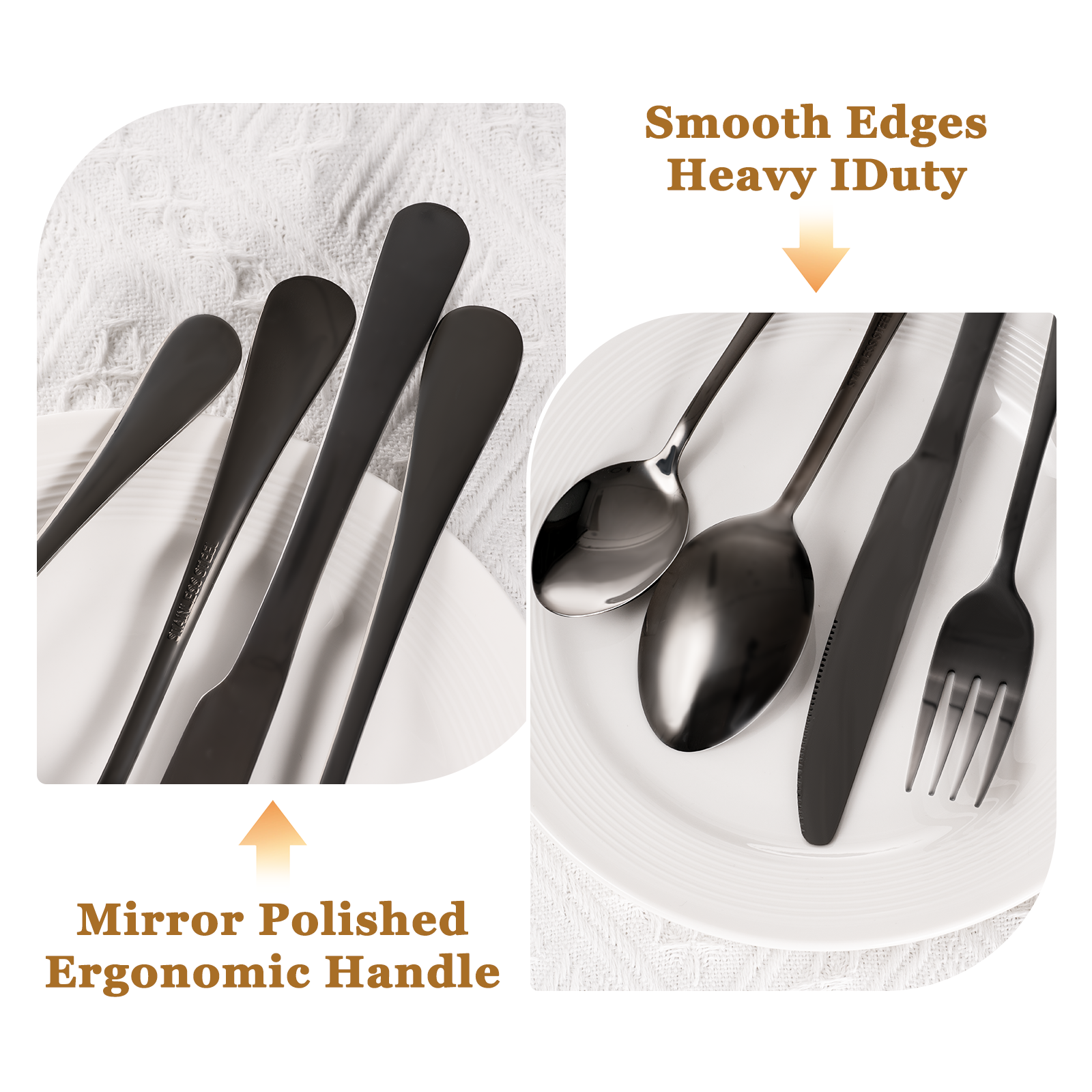 Astercook 25-Piece Black Silverware Set with Steak Knives photo 6