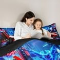 thumbnail image 4 of jejeloiu Race Car 7 Pieces Bedding Comforter Set,Modern Speed Sport Full Bedding Set,Red Blue Fitted Sheet Flat Sheet For Boys,Ultra Soft Home Decor Reversible, 4 of 8