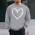 thumbnail image 2 of Maean Mens Valentine's Day Sweatshirt Crewneck Heart Printed Long Sleeve Casual Pullover Sweatshirts, 2 of 6