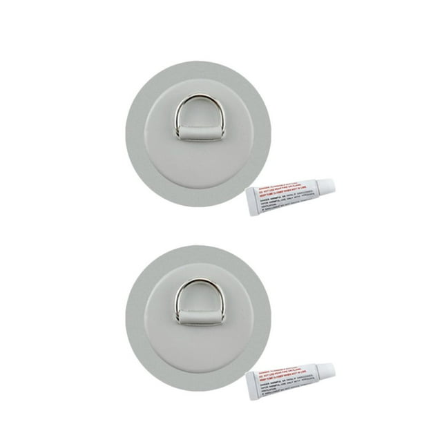 2x almohadilla / de en D inoxidable para kayak Gris shamjiam Parche de anillo en D de acero inoxidable