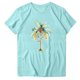 thumbnail image 2 of Puntoco Blusa de manga corta con estampado de moda para mujer, divertida camiseta de cuello redondo, 2 of 3