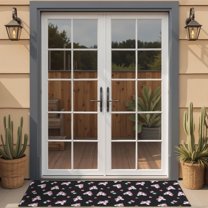 Black Cartoon Unicorn Heart Pattern Door Rugs,Washable Non Slip Door Mats Indoor,Decorative Door Mats,Entry Mat Indoor for Entrance,Bedroom,Kitchen,Bathroom,16"x47"