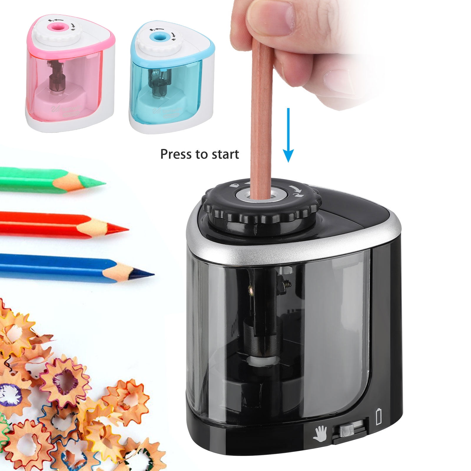 Double Hole Automatic Sharpeners for Kids USB or AA Battery Operated Sharpeners for Home School and Office Electric Pencil Sharpeners 