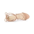thumbnail image 5 of BLISSFUL STEP Women's Block Heel Sandal Strappy Lace Up Sandals Nude 9, 5 of 8