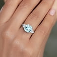 thumbnail image 4 of Gem Stone King 10K White Gold Sky Blue Simulated Aquamarine and White Moissanite Engagement Ring for Women | 4.74 Cttw | Cushion 10MM | Gemstone March Birthstone | Size 7, 4 of 6