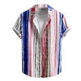 thumbnail image 2 of Jjayotai Mens George Shirts, Men Casual Stripe Print Turndown Short Sleeve Beach Shirt, Vintage Tees for Men, 2 of 5