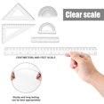 thumbnail image 4 of facai-18pcs Geometry Set, Plastic Ruler Straight Ruler Clear Ruler Protractor Inches & Metric Maths Set Secondary School Classroom Must Haves Geometrie Set for Classroom Office, 4 of 4