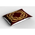 thumbnail image 2 of Ambesonne Celtic Knot Pillow Sham 2 Pack, Braid Octagonal, 36"x20", Burgundy Mustard, 2 of 3