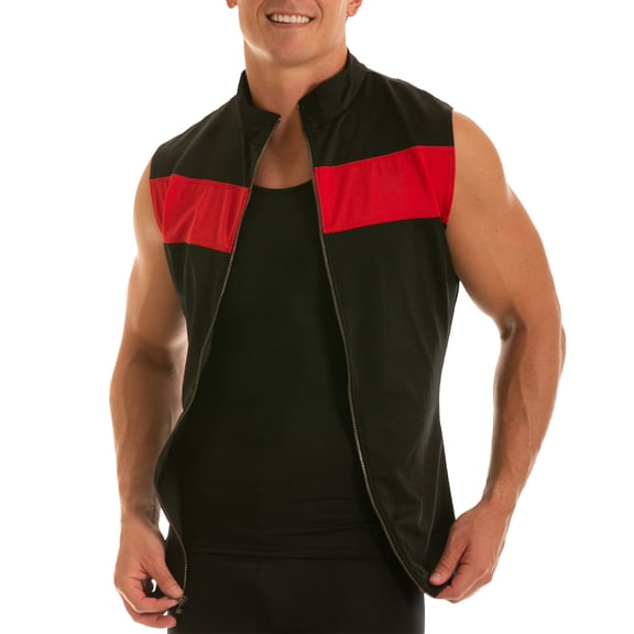 Insta Slim I.S.Pro USA Compression Activewear Color Block Zip Up Vest MA0012