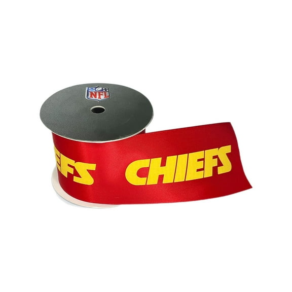 Chiefs Printed Ribbon 2 1/4"-Inch Width - 2 Feet - USA Licensed Bows