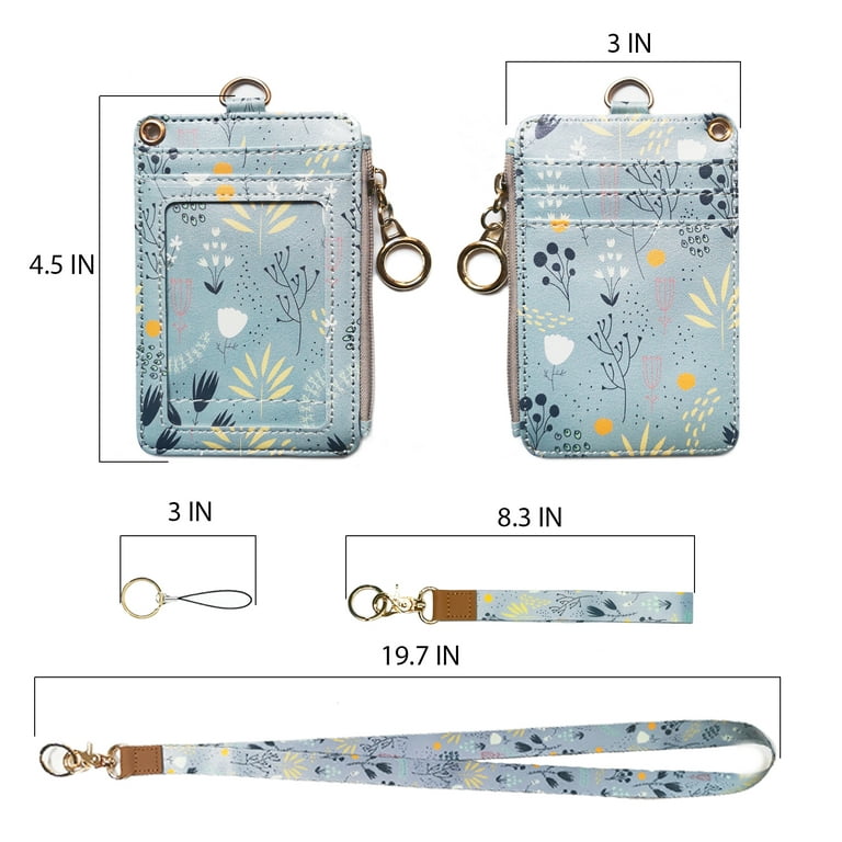 bolimoss Teacher Lanyards for ID Badges Card and Keys,Math Pattern Funny ID Card Holders with Lanyards,Zipper Wallet with Cute Neck Lanyard for Women