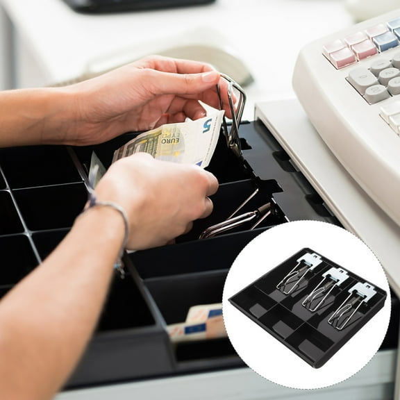 KAKOWELY 1Pack Cash Register Drawer Insert for Supermarket Money Security