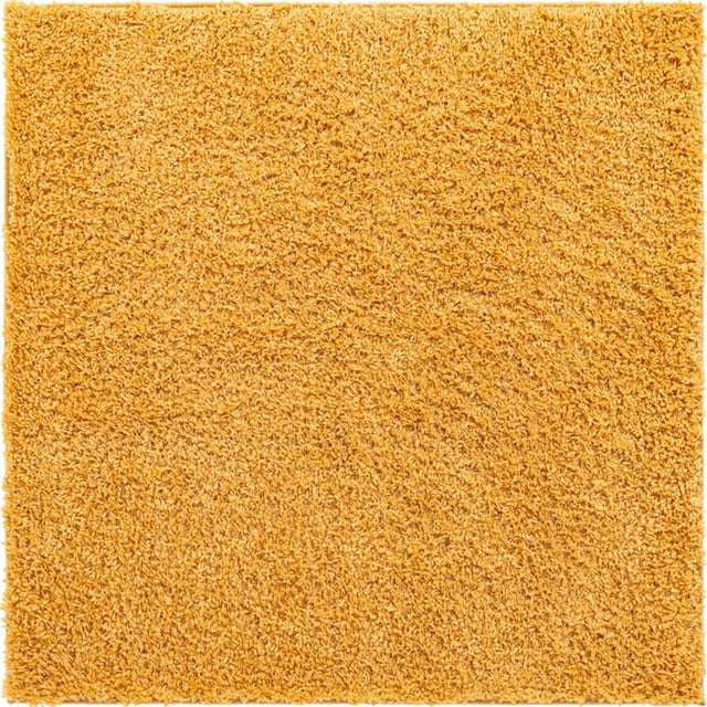 Unique Loom Davos Shag Soft & Cozy Area Rug 3' 3 x 3' 3 Square Sunglow