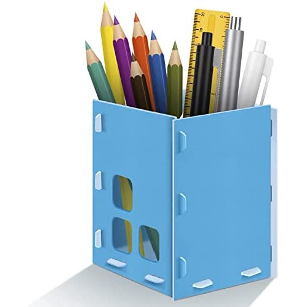 Pencil and Pen Holder, Plastic Divided Desk Organization and Storage