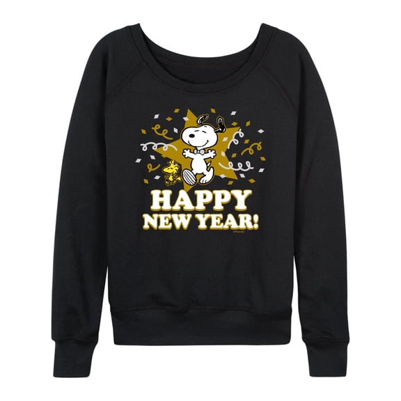 Peanuts - Happy New Year - Women's Lightweight French Terry Long Sleeve Shirt