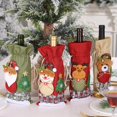 thumbnail image 4 of 4 adornos navideños, funda para botella de vino con cordón de arpillera y nieve, bolsa para botella de vino con muñeco de cuadros, 4 of 5