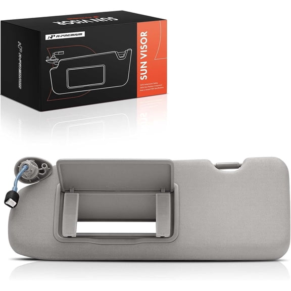 A-Premium Driver Left Side Sun Visor Compatible with Honda CR-V CRV 2017 2018 2019 2020 2021 2022 - with Vanity Light with Vanity Mirror Gray Color - Replaces 83280-TLAA1-2ZB 83280TLAA12ZB