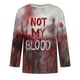 thumbnail image 3 of Camisas de Manga Larga para Hombres Imprimir Blusa de Manga Corta de Cuello Redondo, Camisas de Lino para Hombres, 3 of 4