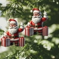thumbnail image 3 of Christmas Tree Hanging Decorations Cartoon Santa Snowman Ornaments 2D Flat Acrylic Pendant for Tree Car Supplies, 3 of 8