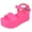 Hot Pink, variant on Berness Women's Platform Wedge Sandals – Open Toe Ankle Strap Buckle Sandals, Lightweight Flatform Dress Sandals, Casual Summer Platform Shoes GEORGINA02 Silver 8