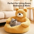 thumbnail image 2 of Teddy Bear Dog Bed Cat Bed Warm Plush PP Cotton, Durable Fluffy Breathable Pet Nest, Removable & Washable Cozy Sleeping Cushion for Small Dogs & Cats, 2 of 6