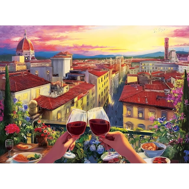 Adult Jigsaw Puzzle (500 Pieces) — "Spring Train" Theme: Suitable for Adults and Teenagers; "Knight and Steed" Puzzle: Suitable for Children; A Highly Challenging Family Brain Teaser.,F