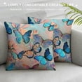 thumbnail image 3 of Fenyluxe Flying Butterfly Pillow Cover for Girls,Retro Flower Throw Pillow Cover for Women,Girly Ombre Square Pillow Case,Garden Butterflies Floral Cushion Cover for Couch, White, 3 of 5