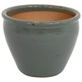 thumbnail image 3 of Sunnydaze Chalet 14.5" x 14.5" x 11.25" Round Gray Ceramic Outdoor Planter, 3 of 12