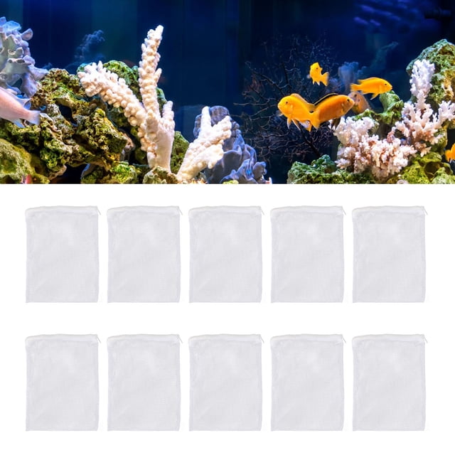 Bolsas de Filtro de Carbono Activadas, Filtracia de Malla Grande Eficiente Blanca Inodoro Inodoro Duradero Bolsas de Medios de Filtro de Acuario para Anillos de Cerámica