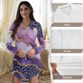 thumbnail image 6 of Yuyamidu Purple Marble Print Long Button Down Nightgowns for Women Leopard Print Pajama Dress with Pockets Women's Nightgown Sleepwear Soft Sleepshirt Size S, 6 of 7