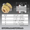 thumbnail image 2 of Boeray 2 piezas de montaje de tubería de latón 3/8" NPT hembra x 3/8" NPT hembra 1.3" longitud diámetro exterior 1""-14 acoplamiento de mamparo marco de montaje de tanque conector de manguera ajuste m, 2 of 5