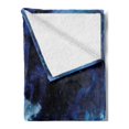 thumbnail image 2 of Space Soft Flannel Fleece Blanket, Nebula Gas Cloud on Celestial Sphere Universe Themed Infinity Design Galaxy Art Print, Cozy Plush for Indoor and Outdoor Use, 50" x 60", Dark Blue, by Ambesonne, 2 of 5