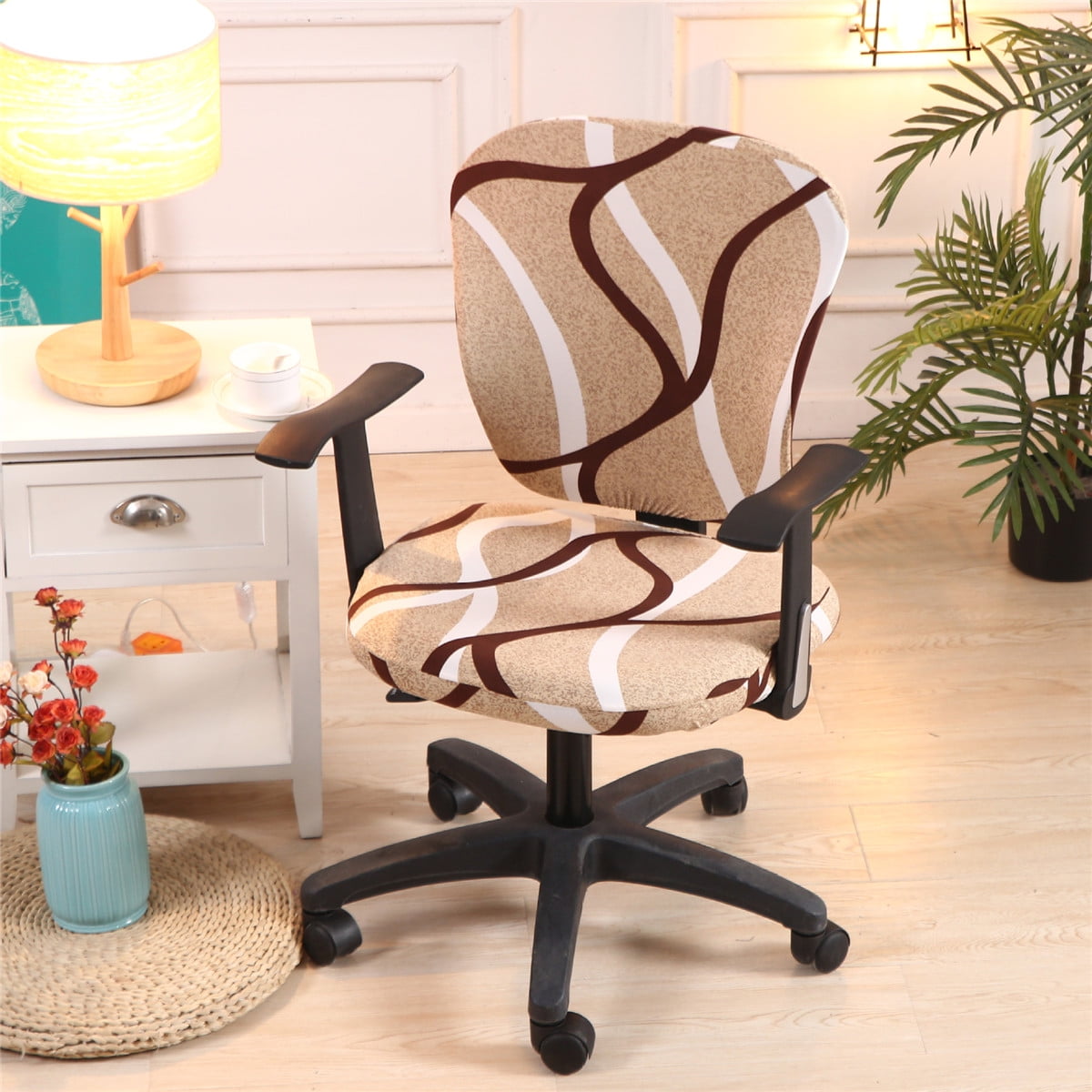 Swivel Chair,Adjustable Chair,Desk Chair,etc Small Yiwant Stretch Removable Washable Office Chair Cover Protector Seat Slipcover for Low-Back Computer Chair Style #1