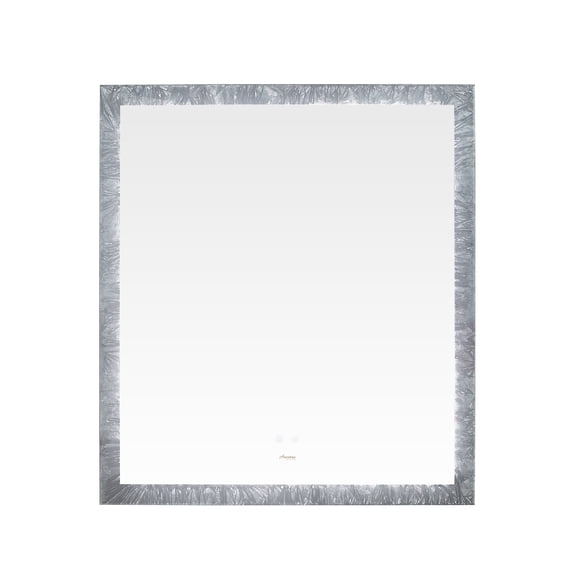 FRYSTA 30 in. x 40 in. LED Frameless Rectangular Mirror with Dimmer and Defogger