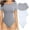 Grey White, variant on Women's 2 Piece Bodysuits Sexy Ribbed One Piece Short Sleeve Tops Bodysuits