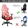 thumbnail image 6 of Jiueut Heart Print Gaming Chair Cover Set of 4, Wear Resistant High Back Computer Chair Cover with Stretchable Band Universal Rotating Chair Protection with Armrest Cover Valentine's Day Decor, 6 of 7