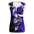 thumbnail image 4 of Rciityk Tank Tops Blouses for Women 2024 Printed Round Neck Casual Printed Sleeveless Suspender Top - Summer Savings Clearance, 4 of 4
