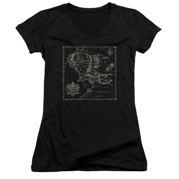 Lord Of The Rings Map Of Me Officially Licensed Junior V Neck T Shirt