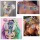 thumbnail image 3 of Pegatinas de tatuaje de gemas para el pelo, pegatinas de joyería para el cuerpo y la cara, ojos, frente, sirena, diamantes de imitación, tatuajes con purpurina con pasta autoadhesiva de lágrimas de c TUNC Sencillez, 3 of 5