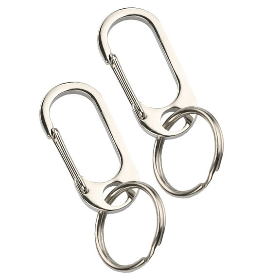 unbranded  2 Pcs Key Chain Man Holder Rings Pendant Keychains for Women Lanyard Keys Miss Silver