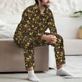 thumbnail image 6 of Bingfone Men's Pajama Set 2 Piece Loungewear PJs, Long Sleeve with Pajama Pants-Flying Furry Honey Bees, 6 of 7