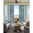 thumbnail image 4 of Blue Coastal Blackout Curtains 45 Inches Long for Bedroom, Nautical Beach Summer Sea Starfish Coral Thermal Insulated Room Darkening Black Out Window Curtain Panels Grommet Drapes for Living Room, 4 of 8
