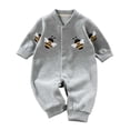 thumbnail image 6 of 18-24 Months Infant Jumpsuit Girls' Clothing With Fitting And Comfortable Cartoon Printed Climbing Suit Newborn Fall Winter Gift Clothes,Grey Jumpsuit Sleep & Play One-Piece Bodysuit, 6 of 9