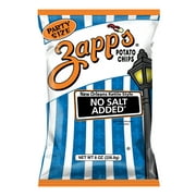 Zapp's No Salt Added New Orleans Kettle Style Potato Chips, Gluten-Free, Party Size, 8 oz Bag