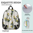 thumbnail image 5 of Sunflower and Plank White Pattern Backpack for School, Cute School Bag with Adjustable Shoulder Straps and Padded Back, 13.8"x11.4"x6", 5 of 5