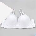 thumbnail image 4 of IQOGKRN Women Elegant Wireless Floral Lace Bra Full Coverage Comfort Brassiere Soft Breathable Everyday Bra White 85A, 4 of 5