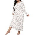 thumbnail image 3 of siminseming Nuisettes et Chemises de Nuit de Noël pour Femmes Grande Taille Robe de Nuit Décontractée pour Femmes Grande Taille Imprimé Cœur Manches Longues Col Rond Extensibilité Moyenne Nuisette Ample Vêtements Chaussures et Accessoires, 3 of 4